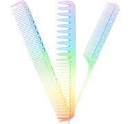 FONDOTIN 3 pezzi Pettini da Parrucchiere Colorati e Trasparenti Pettini Professionali per Donna e Barbiere Accessori per Acconciature e Cura Capelli Casa e Salone