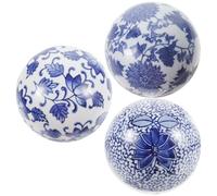 FONDOTIN 3 Pezzi Sfere Galleggianti in Ceramica Decorativa Blu per Piscina Acquario e Arredamento Casa