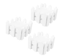 FONDOTIN 3 Pezzi Vasi Artificiali con e in Plastica Decorativo con Recinzione in Legno Portatile e Antiscivolo per Scrivanie e Decorazioni Casa