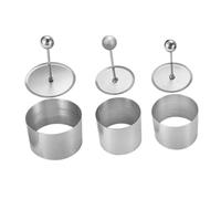 FONDOTIN 3 set Stampi in Acciaio Inossidabile per Onigiri e Tiramisù Forma Rotonda Versatile per Sushi e Dolci Fatti in Casa Facile da Usare e Conservare Kit Pratico per Cucina Quotidiana