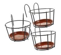 FONDOTIN 3 Set Vasi Sospesi per Balcone in Fioriere Appendi con Gancio Supporto per Piante ed Esterni per Soggiorno e