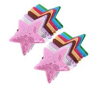 FONDOTIN 30 pezzi Toppe Termoadesive con Paillettes Stella Cinque Punte per Abbigliamento Cappelli e Pantaloni Patch Brillanti Facili da Applicare con Ferro da Stiro per Riparazioni e