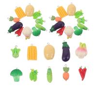 FONDOTIN 30 Pezzi Vegetable Charms Lightweight Resin Realistic Food Pendants For Diy Jewelry Making Creative Bracelets Earrings And Keychains Accessories