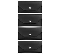 FONDOTIN 4 Pezzi Portafoglio con Buste Porta Contanti Riutilizzabili in Pelle Pu 18x8,9 Cm, Organizer per Gestione Budget e Viaggi, Porta Banconote e Ricevute per Uomo e Donna