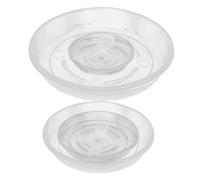 FONDOTIN 4 Pezzi Sottovasi Trasparenti Rotondi in Plastica per Piante Vassoi Raccolta Acqua Resistenti e Anti-deformazione per Vaso Fiori Interni ed Esterni