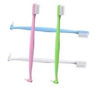 FONDOTIN 4 pezzi Spazzolino Ergonomico Doppia Testina per Pulizia Interdentale e Denti Manico Antiscivolo per Uso Quotidiano e Viaggi