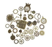 FONDOTIN 40pezzi Ciondoli Retro Per Diy Accessori Punk Gear Per Orologi e Decorazioni Artigianali Mix Di Stili e Design Unici
