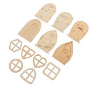 FONDOTIN 48 Pezzi Porte da Legno per Kit Miniature Fai da Te Legno Grezzo Porte Fatine Non Verniciate per Decorazioni Creative e Progetti Diy