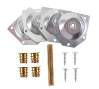 FONDOTIN 4pezzi Piastra Di Fissaggio Inclinata Per Gambe Mobili Rapido Montaggio Staffa Supporto Gambe Tavoli in Legno Massello Argento Per Mobili Scandinavi