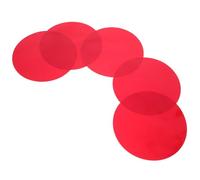 FONDOTIN 5 Pezzi Pellicola Autoadesiva Rossa in Pet per Paralume, Filtro Luce Alta Trasmissione e Resistente allo Sbiadimento, per Decorazioni Casa e Zona Pranzo