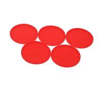 FONDOTIN 5 Pezzi Sottobicchieri in Silicone Rosso Sottobottiglie Antiscivolo e Spessi Resistenti Calore da Tappetini per Tazze e Bottiglie Sicuri e Facili da per Uso