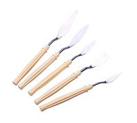 FONDOTIN 5 pezzi Spatole Pittura Olio Acciaio Inossidabile Raschietti per Miscelazione Colori Strumenti Artistici Resistenti e Portatili per Uso Domestico