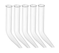 FONDOTIN 5 pezzi Tubo di Distillazione Corno di Bue in Vetro Trasparente Apparato da Laboratorio con Parete Rinforzata Strumento Didattico per Lezioni di Chimica