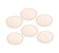 FONDOTIN 6 Pezzi Base Rotonda in Legno Non Rifinito per Cestini Uncinetto con Preforati per Borse Fai da Te e Artigianato Creativo Compatibile con Varie Tecniche Maglia e Uncinetto per