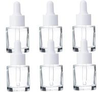 FONDOTIN 6 pezzi Bottiglie in vetro con contagocce per aromatiche e cosmetici Bottigliette piccole per dosaggio preciso e conservazione sicura