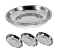 FONDOTIN 6 Pezzi Piatti Rotondi in Acciaio Inossidabile Antiscivolo per Barbecue e Buffet Contenitori Premium per Insalate Frutta e Snack Resistenti e Facili da per Cucina e Outdoor