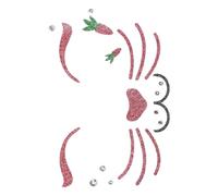 FONDOTIN Adesivi per Make-up Viso Coniglio Scintillanti, Decorazioni Temporanee per Feste Cosplay, Adesivi Facciali Animali per Carnevale e Palcoscenico