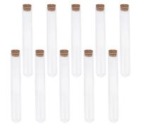 FONDOTIN Barattolo di Vetro Tappo in Sughero 10 Pezzi, Provette da 43 Ml per Uso Domestico, Contenitore Portafiammiferi e Portaoggetti Trasparente, per Soggiorno e Cucina