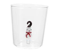 FONDOTIN Bicchiere da Whisky in Vetro Trasparente con Decorazione Pupazzo Tazza per Bevande Cocktail e Design Festivo per Feste e Uso Quotidiano