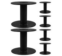 FONDOTIN Bobine di Plastica Nere per Avvolgimento Cavi 6 Pezzi, Organizer Avvolgibile per Prolunga, Bobine Vuote Piccole Resistenti per Gestione Cavi Domestica e Professionale