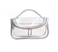 FONDOTIN Borsa Trasparente Porta Trucchi Grande Capacità Multiuso per Viaggio Donna Organizer Leggero in PU e Dacron Sacchetto Toilette Portatile per Bagaglio Mano