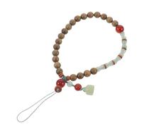 FONDOTIN Braccialetto da Polso per Cellulare con Perline in Legno Verde Cordino Anti-smarrimento Corto e Resistente Accessorio Vintage per Donna Design Simbolico e Comfort Quotidiano