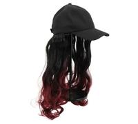 FONDOTIN Cappello con Parrucca Donna One-piece Ricci Lunghi Estensione Capelli Moda Versatile per Tutto Anno Leggero e Facile da Indossare Adatto Feste Scuola e Viaggi