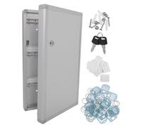 FONDOTIN Cassetta Portachiavi da Parete Bloccabile in Metallo con Ganci e Etichette per Chiavi Resistente e Salvaspazio per Casa Ufficio e Hotel