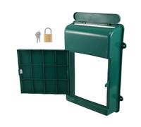 FONDOTIN Cassetta Postale Antipioggia da Parete in Plastica Verde Scuro Serratura a Chiave, Cassetta Portavalori Resistente alle Intemperie per Casa, Ufficio e Ingresso, Montaggio Rapido