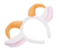 FONDOTIN Cerchietto Design Morbido ed Elastico in Peluche Bianco con Orecchie di Pecora e Corna di Capra per Bambini e Adulti, Accessorio Carino per Feste e Natale