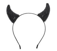 FONDOTIN Cerchietto Diavolo con Corna e Strass per Halloween Copricapo Cosplay con Corna di Mucca Lucenti Accessorio Costume Demonio per Feste Comodo e Facile da Indossare