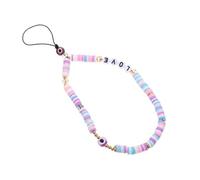 FONDOTIN Cinturino Cellulare Acrilico con Perline Cordino da Polso Elegante e Resistente Charm Lettera Love Adatto per Smartphone Fotocamere Pratico e Duraturo