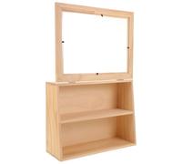 FONDOTIN Contenitore Porta Bustine di Tè in Legno Naturale a Doppio Livello Organizer per Piano di Lavoro Cucina e Porta Pane Beige Scatola per Conservazione Alimenti e Bustine di Tè