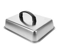 FONDOTIN Copri Bbq Rettangolare in Acciaio Inossidabile Antischizzo per Griddle Coperchio per Fusione Formaggio e Protezione Olio per Uso Esterno e Cucina Facile da Pulire