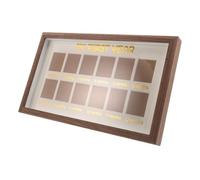 FONDOTIN Cornice per Foto del Primo Anno in Legno con Griglia Supporto da Tavolo e da Parete Album Commemorativo Crescita Neonati per Ricordi Mensili e Compleanno