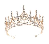FONDOTIN Corona Sposa con Perle e Strass Tiara Leggera e Confortevole Ornamento Regale per Matrimonio Festa e Cerimonia Accessorio Elegante per Capelli da Sposa