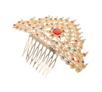 FONDOTIN Corona Tradizionale Thailandese con Pettine Fermaglio per Capelli con Strass Accessorio Sposa Principessa Pettine Asiatico per Cerimonie e Feste
