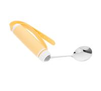 FONDOTIN Cucchiaio Anti-vibrazione Per Anziani Strumenti Adattabili Con Manico Regolabile Antiscivolo in Silicone Utensili Per Mangiare Adattabili in Acciaio Colore Giallo