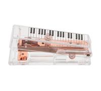 FONDOTIN Cucitrice Portatile Trasparente in Acrilico Motivo Pianoforte, Piccola Cucitrice da Tavolo per Ufficio e Scuola, Spillatrice Manuale Compatta per Rilegatura Carta