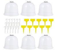 FONDOTIN Cupola per Piante da Giardino con Copertura Antigelo, Kit da 6 Pezzi con 10 Etichette e 18 Picchetti, Protezione Riutilizzabile Resistente ai Raggi UV per Orto e Colore Casuale