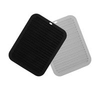 FONDOTIN Cuscinetto Isolante Termico in Silicone per Ferro Arricciacapelli e Piastra per Chioma 2 Pezzi, Tappetino Resistente al Calore 30x23 Cm, Supporto Portatile da Viaggio