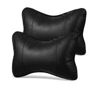 FONDOTIN Cuscino Cervicale Auto 2 Pezzi Forma a Guscio Nero in Acrilico Supporto Collo per Guida Comfort per Tutte Le Stagioni