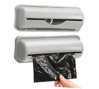 FONDOTIN Dispenser Sacchetti Rifiuti con Ganci Organizer per Sacchetti Plastica Montaggio Parete per Cucina Bagno e Lavanderia Contenitore Compatto per Sottolavello