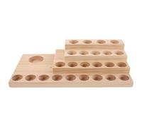 FONDOTIN Espositore Olio Essenziale in Legno con Fori da Organizer Multiuso per Bottiglie Aromaterapia Scaffale Compatto per Cucina e Bellezza