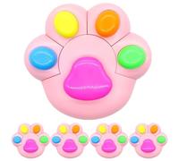 FONDOTIN Evidenziatori Kawaii a Forma di Zampa 5 Pezzi, Pennarelli Fluorescenti Multicolori Neon, Mini Set Portatile per Studenti e Ragazzo Ragazza, Penne per Annotazioni e Album Fai da Te