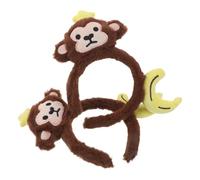 FONDOTIN Fasce per Chioma a Forma di Banana e Orecchie di Scimmia in Peluche, Set da 2 Pezzi per Cosplay Animali, Accessori Morbidi per Feste di Compleanno, Halloween e Trucco
