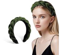 FONDOTIN Fascia Per Chioma Da Donna Larga Intrecciato Spessa Imbottitura, Cerchietto Chic Per Spa e Cura Della Pelle, Fascia Per Applicazione Cosmetica e Lavaggio Viso