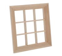 FONDOTIN Finestra Della Casa Delle Bambole Mobili Per La Casa Delle Bambole Finestre Di Casa Piccole Finestre Struttura in Legno Per Casa Delle Bambole Mini Porta Del Mobile Di Legno Beige