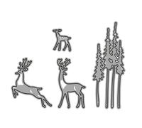 FONDOTIN Fustelle in Metallo per Goffratura 3D Cervo e Albero di Natale Set 2 Pezzi in Acciaio al Carbonio per Scrapbooking e Decorazioni Natalizie Fai da Te Adatte a e Adulti