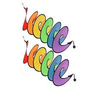 FONDOTIN Girandole Eoliche a Spirale Arcobaleno 2 Pezzi per Giardino Esterno e Balcone in Poliestere Resistenti al Vento Decorazioni Girevoli da Esterno Installazione Facile